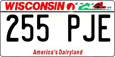 WI license plate 255PJE