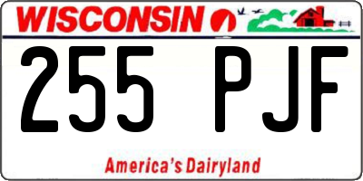 WI license plate 255PJF