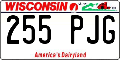 WI license plate 255PJG