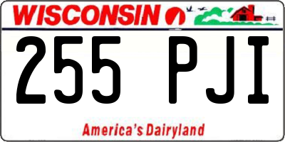 WI license plate 255PJI