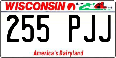 WI license plate 255PJJ