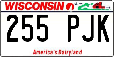 WI license plate 255PJK