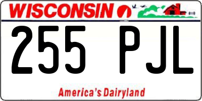 WI license plate 255PJL
