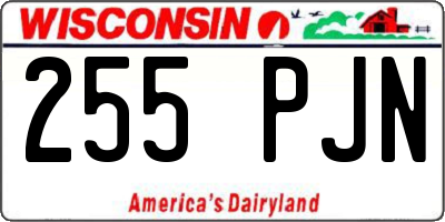 WI license plate 255PJN