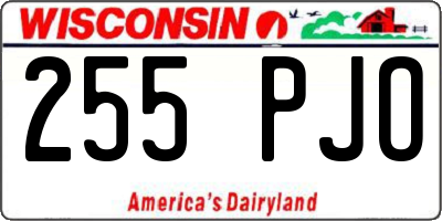 WI license plate 255PJO