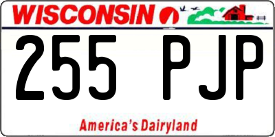 WI license plate 255PJP