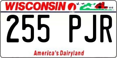 WI license plate 255PJR