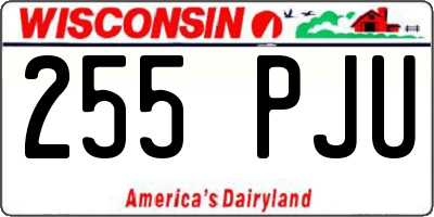 WI license plate 255PJU