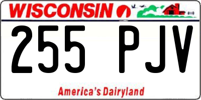 WI license plate 255PJV