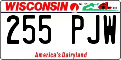WI license plate 255PJW