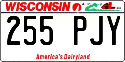 WI license plate 255PJY