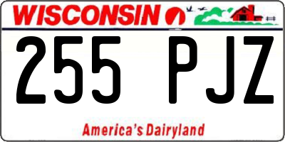 WI license plate 255PJZ