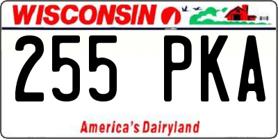 WI license plate 255PKA