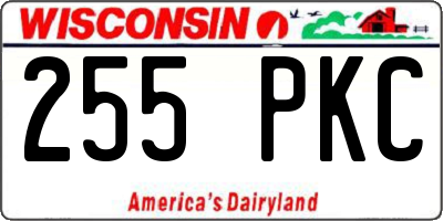 WI license plate 255PKC