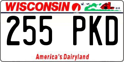 WI license plate 255PKD