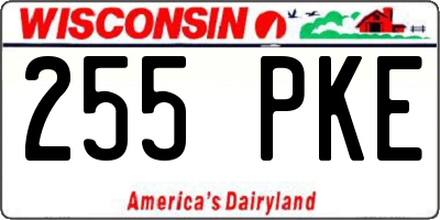 WI license plate 255PKE