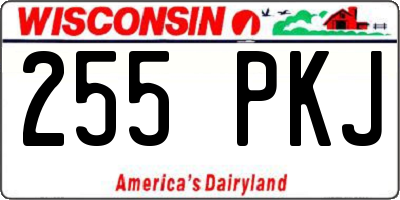 WI license plate 255PKJ
