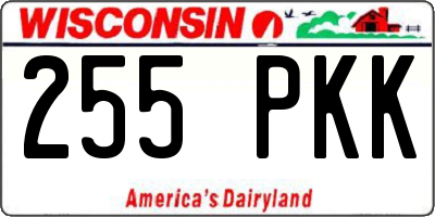 WI license plate 255PKK