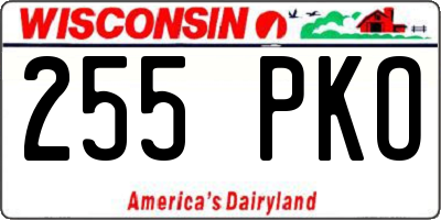 WI license plate 255PKO