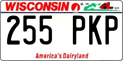 WI license plate 255PKP