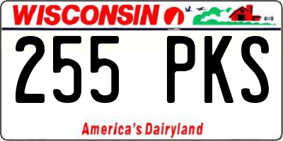 WI license plate 255PKS