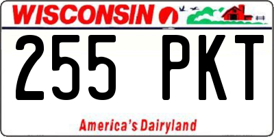 WI license plate 255PKT