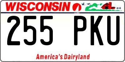 WI license plate 255PKU