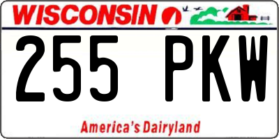 WI license plate 255PKW