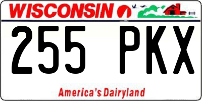 WI license plate 255PKX