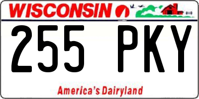 WI license plate 255PKY