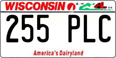 WI license plate 255PLC