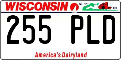 WI license plate 255PLD