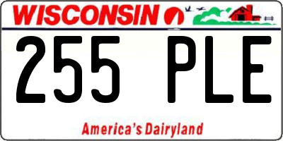WI license plate 255PLE
