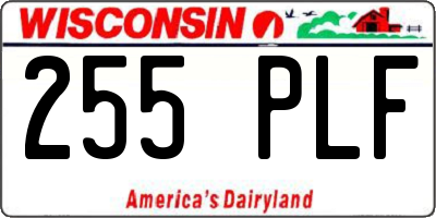 WI license plate 255PLF