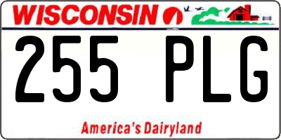WI license plate 255PLG