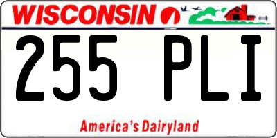 WI license plate 255PLI