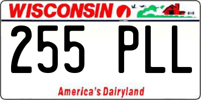 WI license plate 255PLL