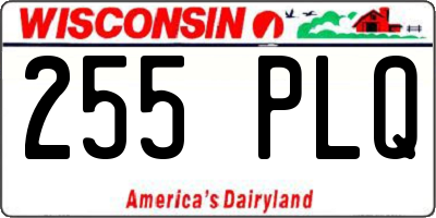 WI license plate 255PLQ
