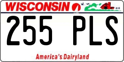 WI license plate 255PLS