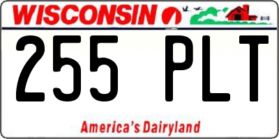 WI license plate 255PLT