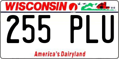 WI license plate 255PLU