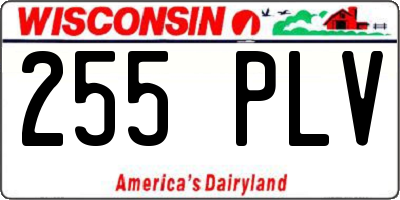 WI license plate 255PLV