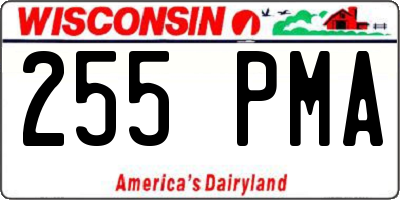 WI license plate 255PMA