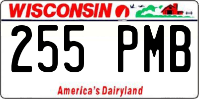 WI license plate 255PMB