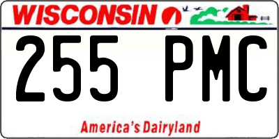 WI license plate 255PMC