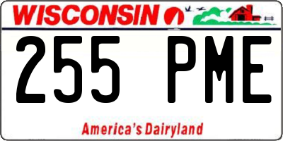 WI license plate 255PME