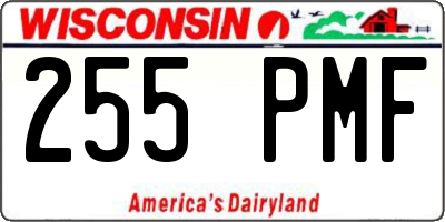 WI license plate 255PMF