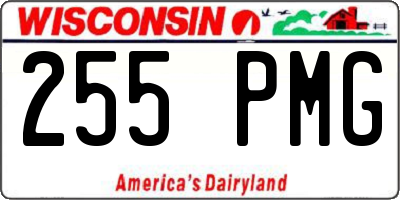 WI license plate 255PMG