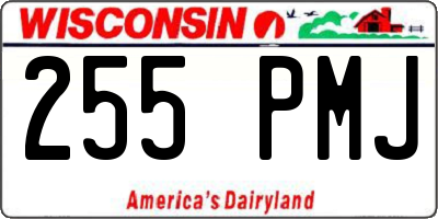 WI license plate 255PMJ