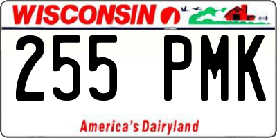WI license plate 255PMK